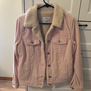 Sherpa lined Pink corduroy jacket Old Navy
